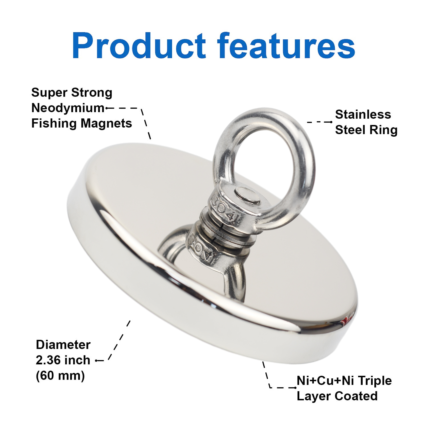 D90 Pull Max 350kg Super Stron - Fishing Hook Stainless Steel recension och pris
