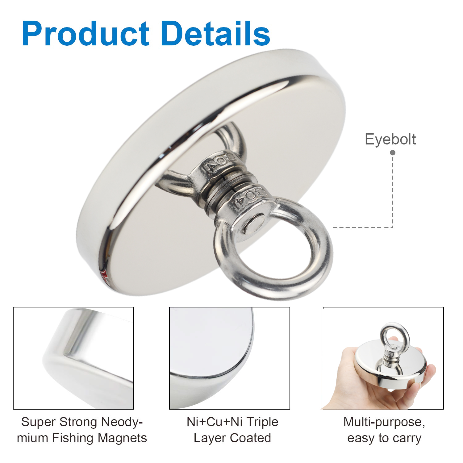 D90 Pull Max 350kg Super Stron - Fishing Hook Stainless Steel recension och pris