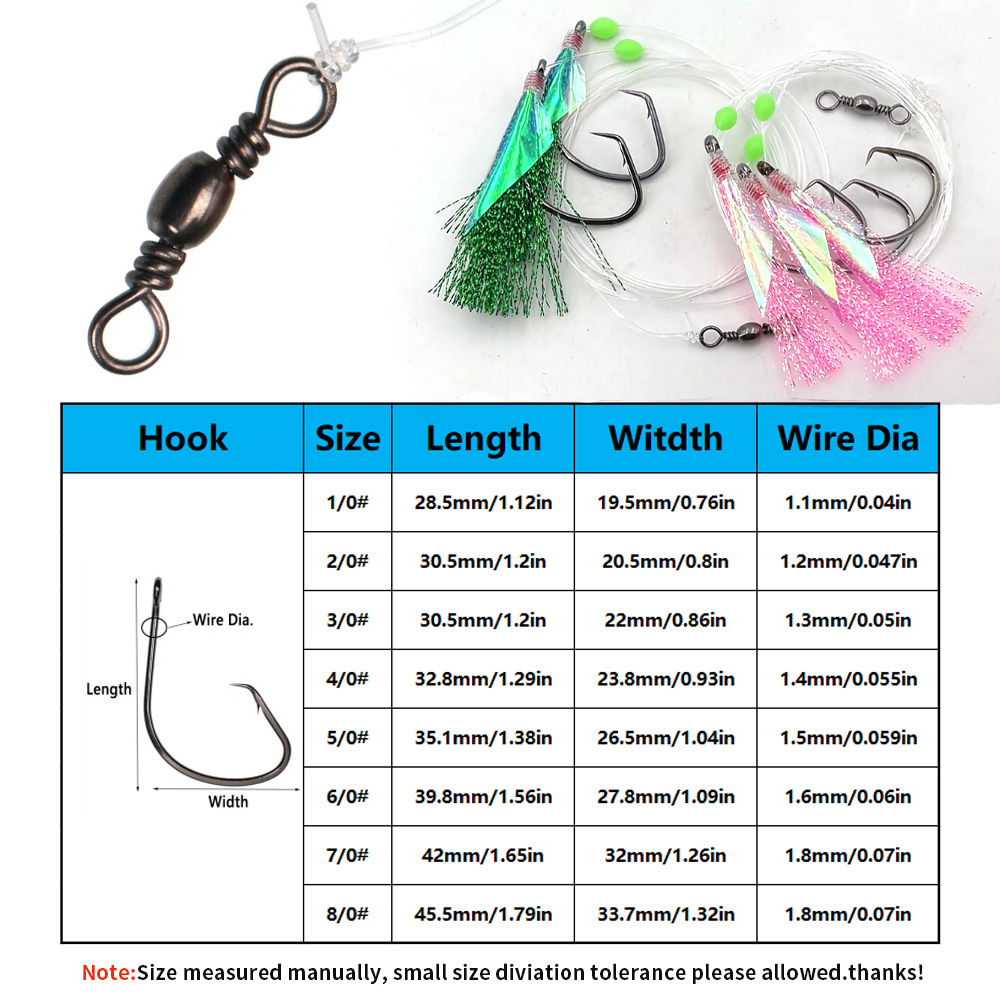 Bimoo 10packs Seawater Fishing - Fishing Hook Size recension och pris