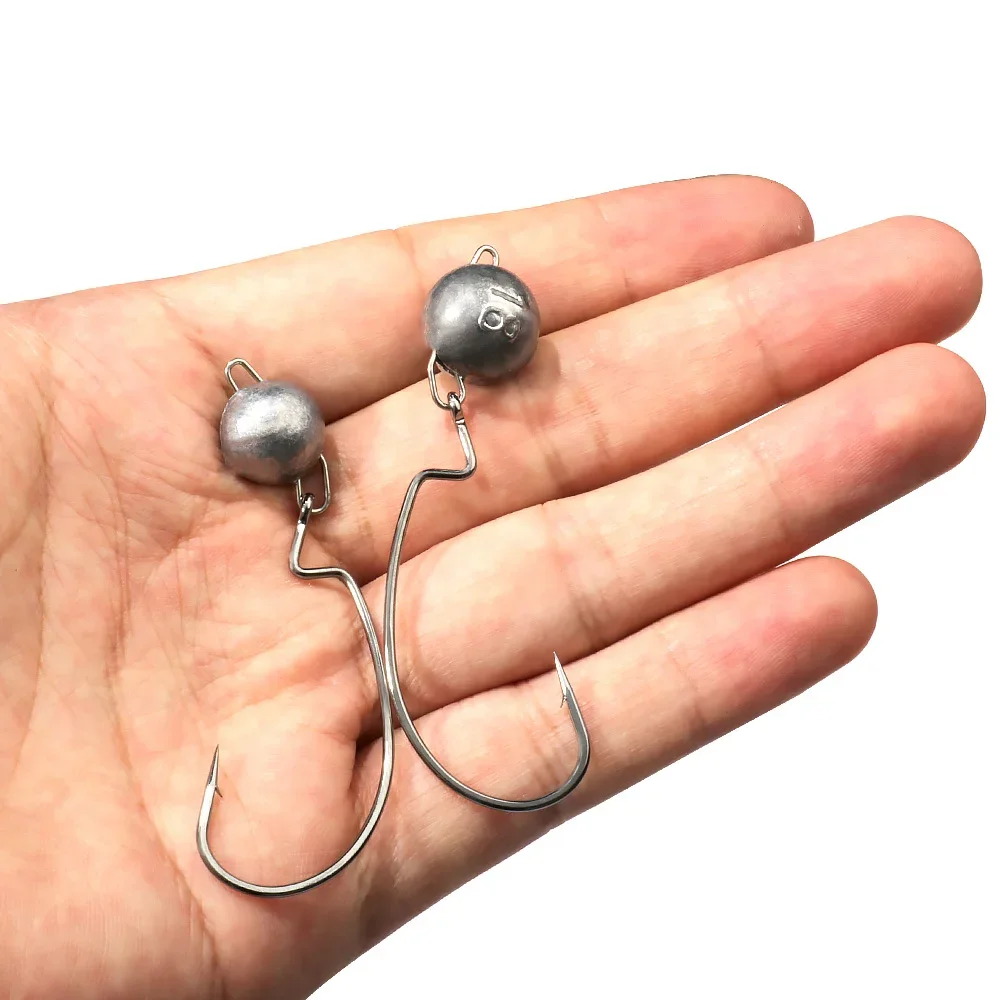 5pcs Metal Jig Head Worm Hooks - Fishing Hook Weedless recension och pris